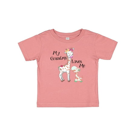 

Inktastic My Grandma Loves Me Giraffe Gift Baby Boy or Baby Girl T-Shirt