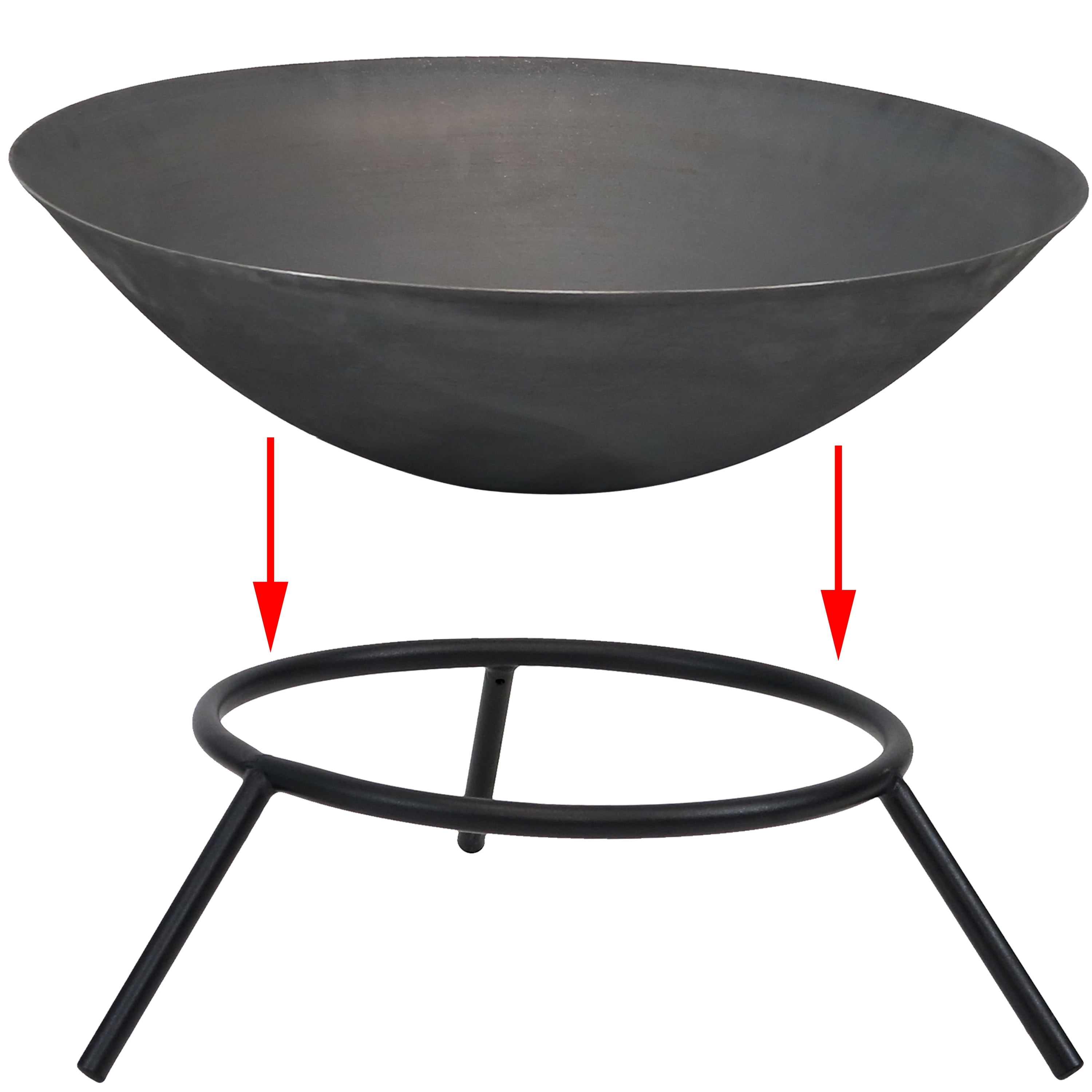Sunnydaze Modern Cast Iron Fire Pit Bowl with Stand - 23 Diameter