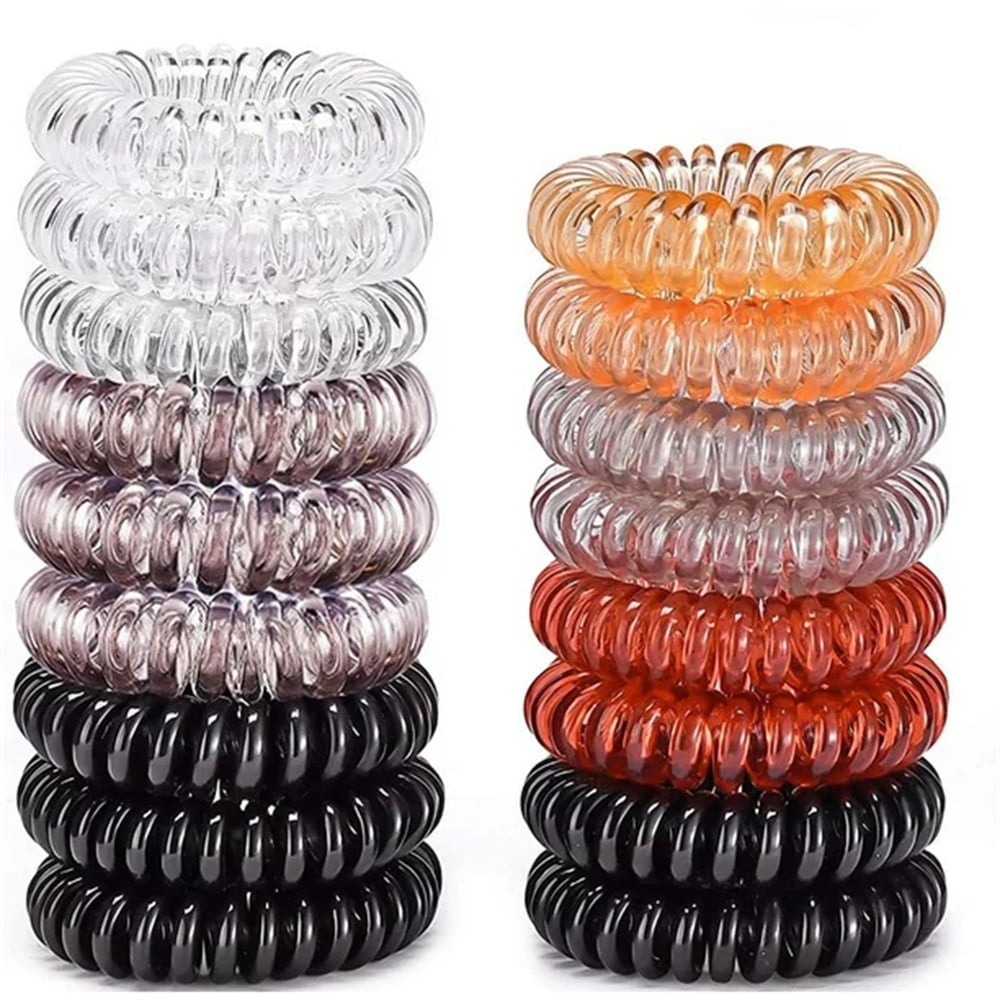 Nogis 16 Pcs Spiral Hair Ties No Crease, Colorful Traceless Hair Ties