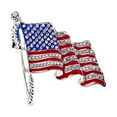 thumbnail image 2 of Flag Brooch Pin, Enamel Alloy Lapel Pin with Rhinestones, Patriotic Fashion Accessory for Clothing, Bags, or Hats, Elegant Metal Jewelry for National Events and Celebrations, 2 of 6