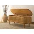 thumbnail image 4 of SAFAVIEH Couture Dolly Solid Linen Modern Bench with Storage, Natural/Grey, 4 of 15