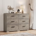 thumbnail image 1 of Ourlova Commode Double à 6 Tiroirs Commode de 47 Pouces de Large Meuble Télé Commode Moderne pour Chambre, 1 of 5