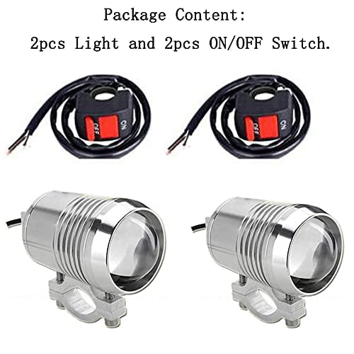 U2 30W LED Spotlight Headlight Work Light Driving Fog Spot Lamp Universal for Motorcycle 2Pcs