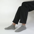 thumbnail image 6 of SERISIMPLE Thin Viscose Bamboo Low Cut Ankle Socks Men Breathable Sock Comfort Cool Softy Lightweight Sock 5 Paris (Grey, Large), 6 of 6