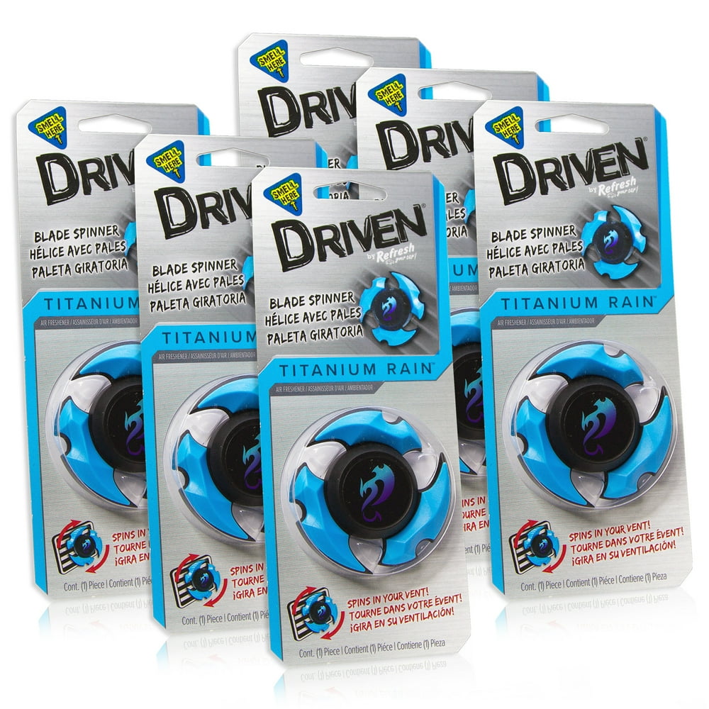 DRIVEN by Refresh Blade Spinner Vent Clip Car Air Freshener, Titanium