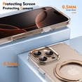 thumbnail image 6 of ELEHOLD For iPhone 13 Case, Ice-Feeling Clear Magnetic Shockproof Case, Mag Safe Compatible, with 360° Rotable Ring Stand, Lens&Screen Protection, Non-Yellowing, Desertgold, 6 of 10