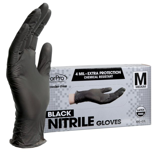 ForPro Disposable Nitrile Gloves, Chemical Resistant, PowderFree, LatexFree, NonSterile, Food