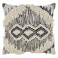 thumbnail image 1 of LR Resources PILLO07327IOBFFPL Ranch Style Faux Fur Square Throw Pillow - Black & Ivory, 1 of 4
