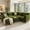 Green, variant on Hombryzy 84" Chenille U-Shaped Sectional Sofa with 2 Movable Ottomans & Side Storage Pockets, Modern Cloud Sofa For Living Room, Brown