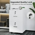thumbnail image 6 of VividVibes 2 Drawer File Cabinet with Lock, Wood Grain White File Cabinet for Letter Size File Folders with Tabs, Mobile Under Desk File Cabinets for Home Office, Rolling Filing Cabinet Printer Stand, 6 of 9