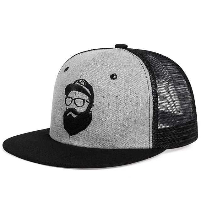 Gorra de béisbol con bordado de barba para hombre, gorro de béisbol con bordado de barba, estilo hip hop, informal, ajustable Fivean unisex