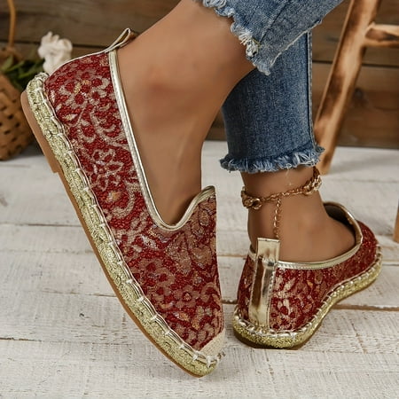 

Women s Floral Mesh Sandals Slip On Faux Pearl Decor Lightweight Soft Sole Comfort Shoes Breathable Round Toe Shoes