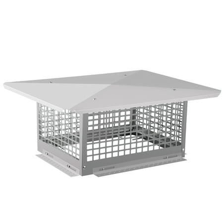 

VEVOR Chimney Cap 13 x 24 Flue Caps 304 Stainless Steel Fireplace Chimney Cover Adjustable Metal Spark Arrestor with Bolts Screws Mesh Chimney Flue Cover for Outside Existing Clay Flue Tile