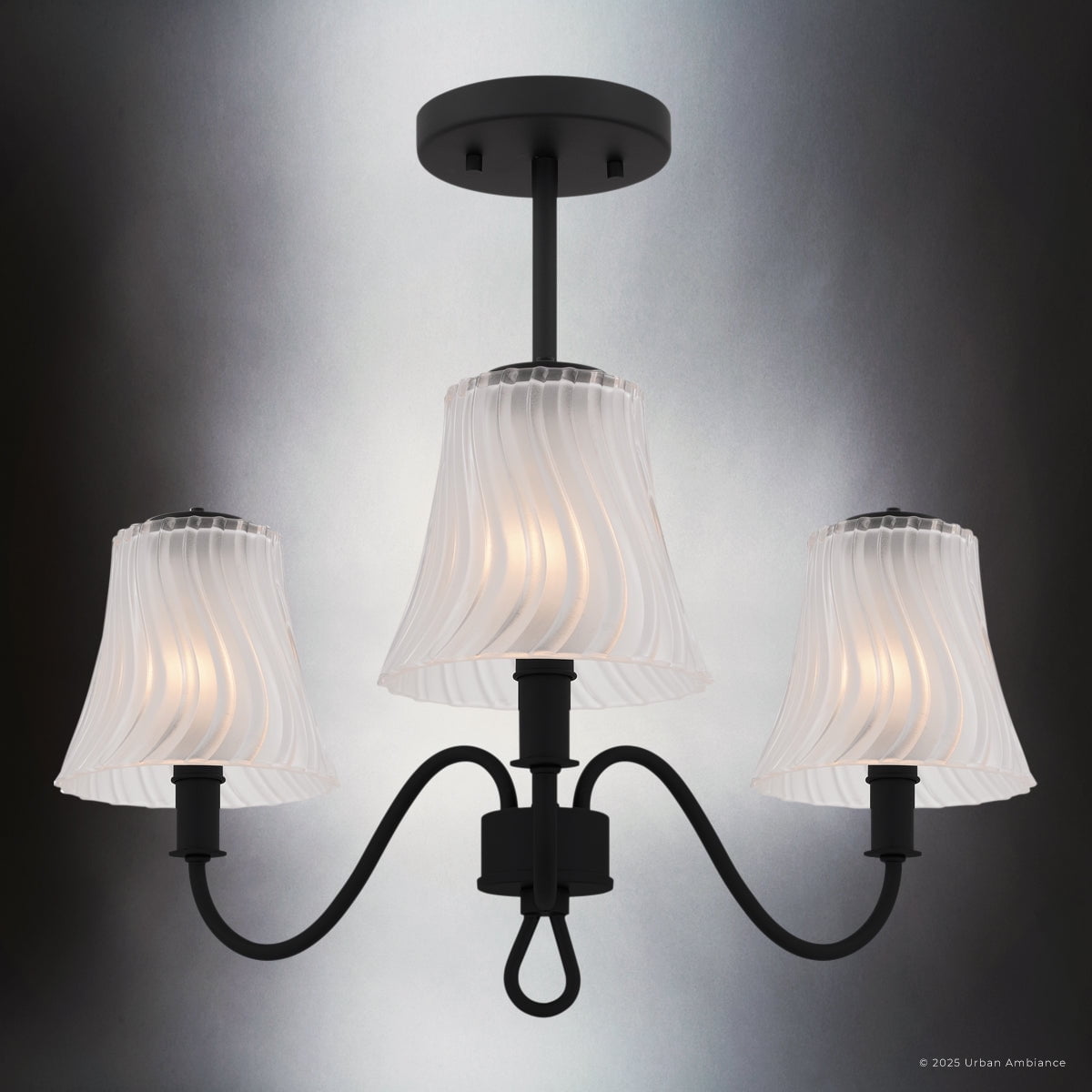 Luxury Traditional Ceiling Light, Matte Black, UQL6231
