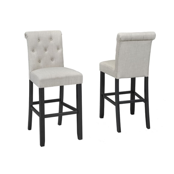 Tabouret de bar touffeté Soho 29 po , ensemble 2 pièces, Beige