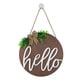 thumbnail image 2 of Inteprter Colgador de puerta con 10 accesorios de repuesto, cartel de pared colgante con estampado de bienvenida de la familia del país, patrones Kits de decoración para fiestas Inteprter HA063875-00, 2 of 6