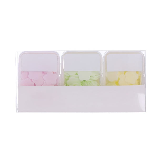 3 Cajas de Hojas de Jabón para Viajar Hojas de Jabón de Papel Desechables Perfumadas Tiras de Jabón Desechables Portátiles para Lavarse las Manos Mini Jabón de Camping Artículos de aseo de viaje