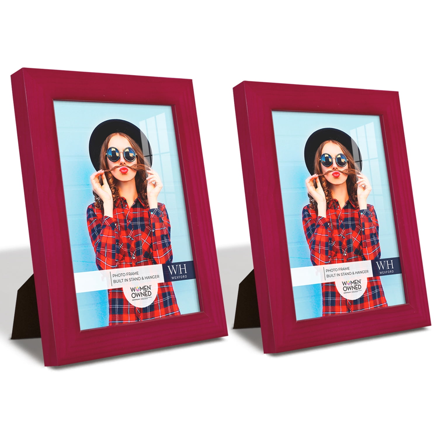 Woodgrain 5 in. x 7 in. Cherry Red Picture Frame (Set of 2)