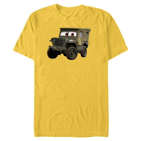 Disney PIXAR Cars Sarge 1942 Jeep Veteran’s Day - Short Sleeve Blended T-Shirt for Adults - Customized-Yellow