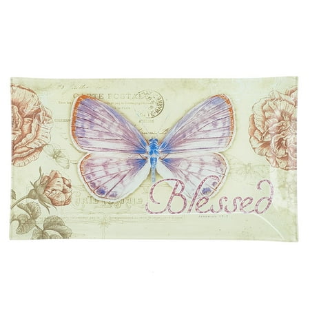 Venini Art Glass - Christian Art Gifts 17.99: Tray Glass Butterfly Blessed J (Other)