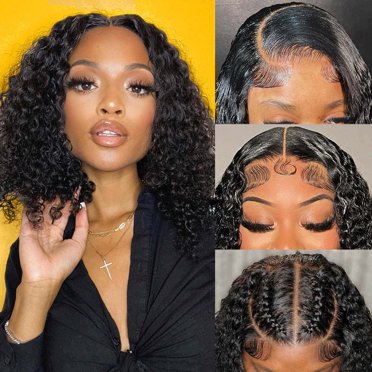 RKSTN Wigs Human Hair Femmes Noir Petite Perruque Bouclée Couverture de Cheveux Décorations de Fête Protection Sans Colle Perruques