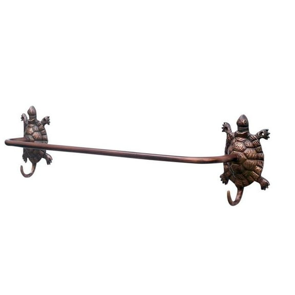 Handcrafted Model Ships TBTH-1001-AC 28 in. Antique Copper Turtle Bath Towel Holder