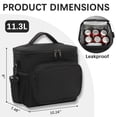 thumbnail image 4 of GYEUKHAM Insulated Reusable Lunch Bag Adult Large Lunch Box for Women and Men with Adjustable Shoulder Strap,Front Zipper Pocket and Dual Large Mesh Side Pockets,Black, 4 of 10