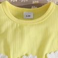 thumbnail image 5 of Gubotare Baby Girl Summer Clothes Newborn Newborn Baby Girl Clothes Infant Dress Outfit Summer Romper Jumpsuit Headband Overall Skirt Clothing Set 0 3 6 9 12 18 24 Months (Yellow,3-6 Months), 5 of 5
