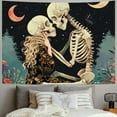 thumbnail image 2 of Creowell  Skeleton Tapestry Skull Mushroom Floral Plant Flower Aesthetic Bedroom Tapestries Nature Moon Wall Tapestry for Dorm Living Room 50x40inch, 2 of 6