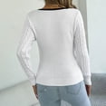 thumbnail image 5 of thefmos Trendy Fall Sweaters for Women Long Sleeve Square Neck Casual Knit Pullover Tops Loose Casual Basic Winter Outfits, White S, 5 of 9