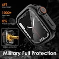 thumbnail image 4 of GHSDFBB 2 in 1 Waterproof Case [Ultra Appearance] for Apple Watch 41mm Screen Protector, 360 Protective Glass Face Cover Hard PC Bumper + Back Frame for iWatch Series 6 5 4 SE 41 mm, Black, 4 of 7