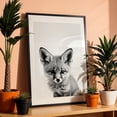 thumbnail image 3 of Baby Fo - Photography Fox Wildlife Black and White Animal Nature Portrait Minimalist Black Framed Wall Art Print 20 x 30 inches, 3 of 8