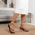 thumbnail image 4 of Sandal Heels,Womens Flip Flops,Women's Sandals,Thong Sandals for Women,Thong Sandals Kitten Heels Square Toe Flip Flops Slip On Heels for Women Kitten Heel Sandals Low Heel for Casual,Black,7.5, 4 of 7