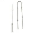 thumbnail image 2 of 925 Sterling Silver Polished CZ Bar Threader Earrings, 2 of 4