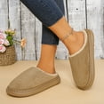 thumbnail image 2 of Xucatan Women’s Memory Foam Plush Slides Fuzzy Slippers with Anti-Skid Sole Suede Leather Faux Fur Warm House Shoes Indoor Outdoor Gift, 2 of 9