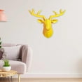 thumbnail image 5 of 3D Resin Deer Head Sculpture Antlers Wall Mounted Geometrical Stag Bar Decor Yellow, 5 of 7