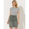 thumbnail image 2 of DARING DIVA Women's Ripped Hem Washed Jeans Denim Skirt L Grey, 2 of 6