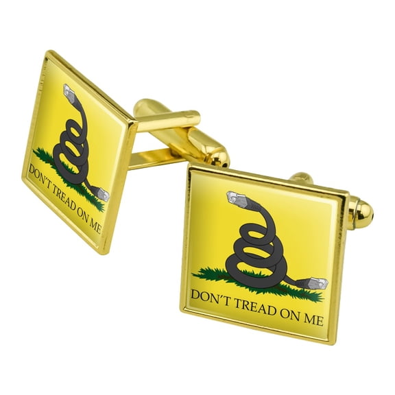Net Neutrality Don't Tread on Me Square Cufflink Set - Silver or Gold