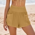 thumbnail image 5 of FAIWAD Linen Shorts for Women Summer Casual Smocked Elastic Waisted Wide Leg Shorts Boho Beach Short Pants, 5 of 9