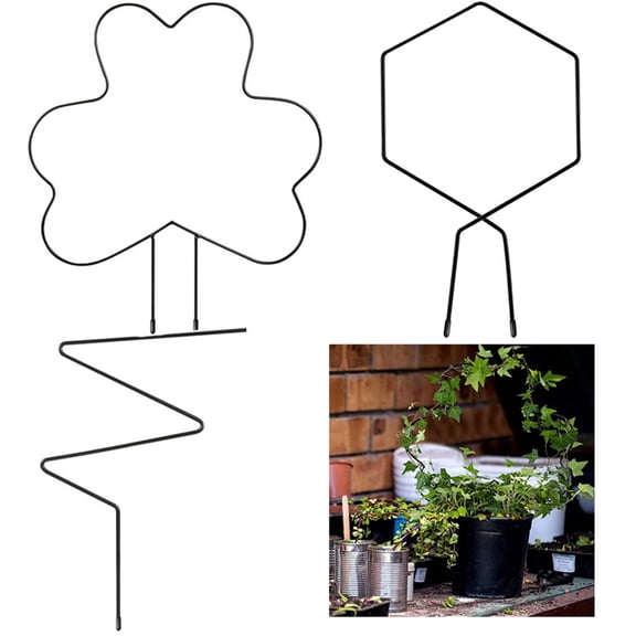 Travelwant 3Pcs/Set Metal Plant Trellis for Climbing Plants- Iron Circle Trellis Plant Vine Stem Support Wire, Plants Climbing Holder Rack