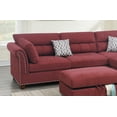 thumbnail image 7 of Modern Living Room Reversible Sectional Sofa L Shaped Couch Tufted Nickel Stud Arm Ottoman w Storage Red Color Velvet Fabric, 7 of 7