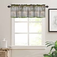 thumbnail image 3 of Retro Brown Door Valances for Windows Farmhouse Kitchen Curtains Valances Rod Pocket Valance Curtains for Kitchen Windows Rustic Vintage Garden Wooden Door Window Valances for Bathroom 42"x12", 3 of 6