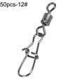 thumbnail image 2 of HEVIRGO 50/100Pcs Connecteur de Pêche Pivotant Crochet en Acier Inoxydable Clip à Roulement Rapide, 12 50pcs, 2 of 10