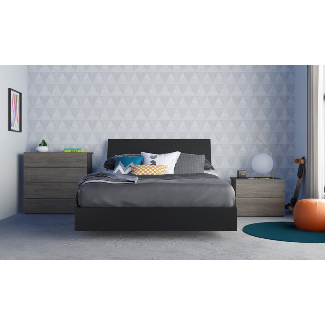 Avatar 4 Piece Full Size Bedroom Set Bark Grey and Black