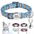 thumbnail image 2 of Personalized Printed Cat Collar Adjustable Kitten Puppy Collars With Free Engraved ID Nameplate Bell Anti-lost Cats Collars ShopWise Round, 2 of 26