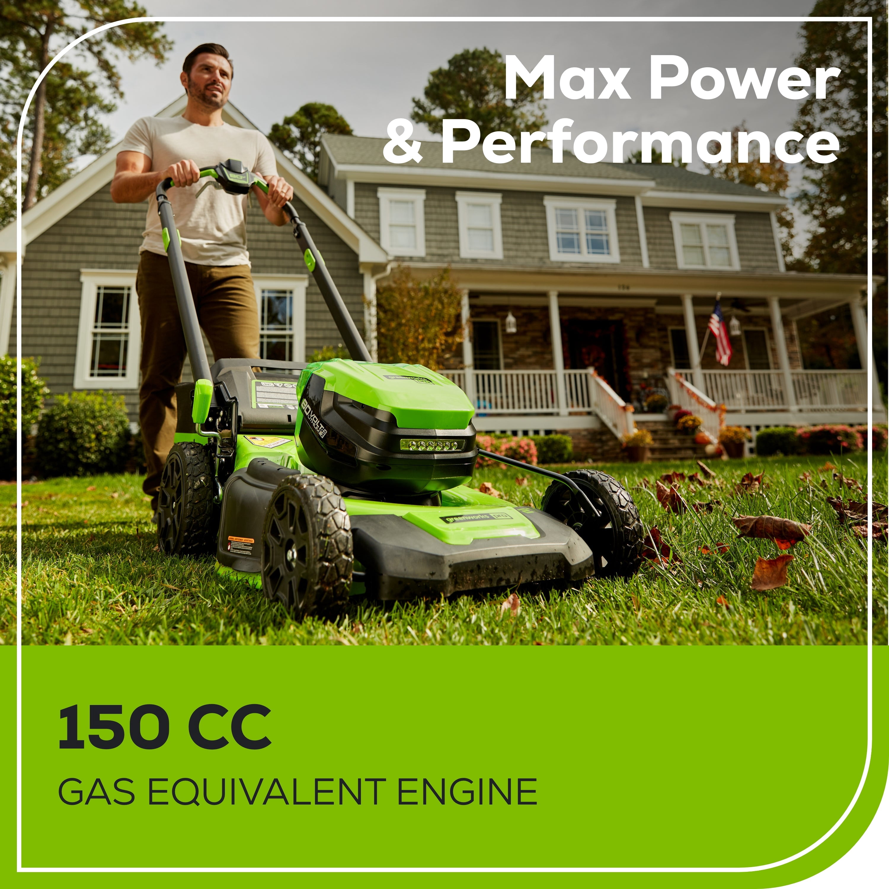 Greenworks Walk-Behind Mower 80V Cordless Battery 4-in-1 Self-Propelled 21 Inches