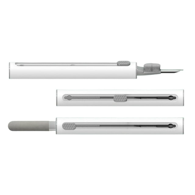 Bolígrafo de limpieza de auriculares Bluetooth portátil, bolígrafo de limpieza de auriculares Bluetooth antiobstrucción para cámara, caja de carga de blanco Sunnimix pluma de limpieza