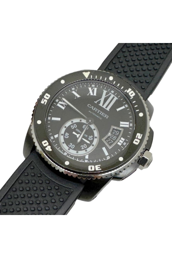 Pre-Owned CARTIER Calibre de Cartier Carbon Diver Date WSCA0006 Watch, Stainless Steel, Rubber...