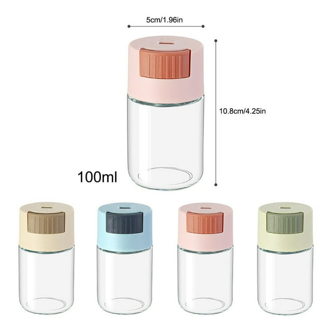 Bouteille d'Épices Quantitative Antipoussière et Anti-Humidité Poivre Sucre Rangement Intérieur pour Sucre Pot d'Assaisonnement Contenant en Verre Accessoires Geige