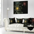 thumbnail image 2 of Designart Yellow Small Fractal Flower in Black - Floral Throw Pillow - 18x18, 2 of 4